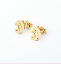 Small Tree Stud Earrings - Gold Tone Earrings Small