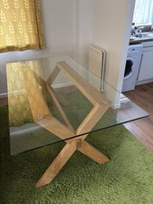 Large 169 x 90 Cm Glass Oak