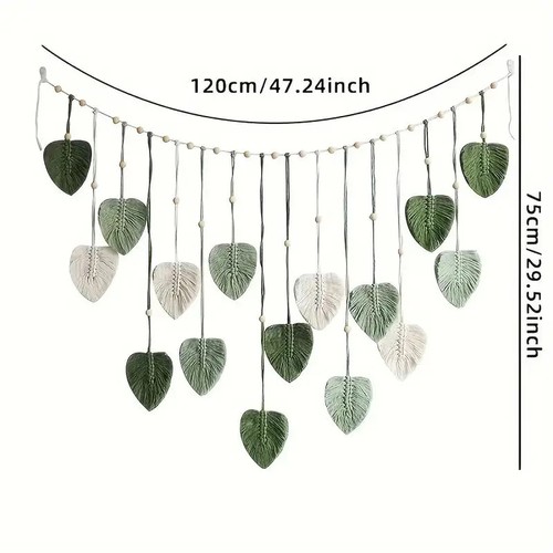 Macrame wall decor - macrame, leaf