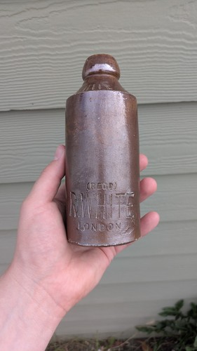 Antique white stone bottle - antique,