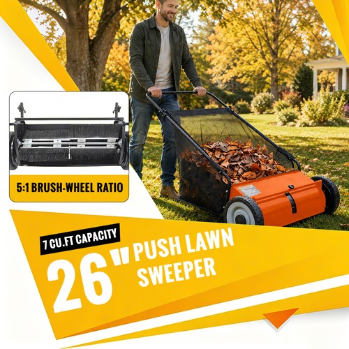 Manual push lawn sweeper - push,