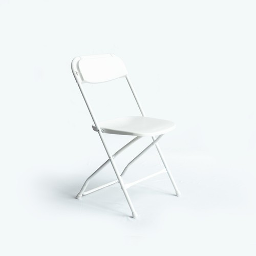 Folding plastic chairs - chairs, white