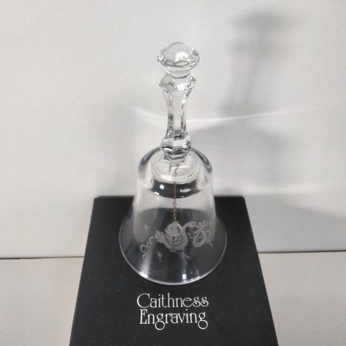 Caithness glass bell - caithness, etched