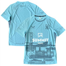 Hull FC Rugby Shirt Men's Castore Blue Training Jersey - New