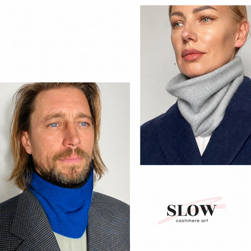 Pure cashmere scarf snood neck - scarf,