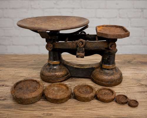 Antique cast iron balance - iron,