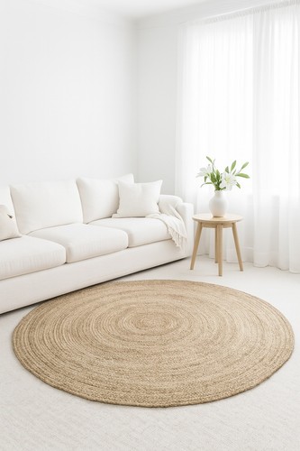 Dhaka round jute rug hand - round,