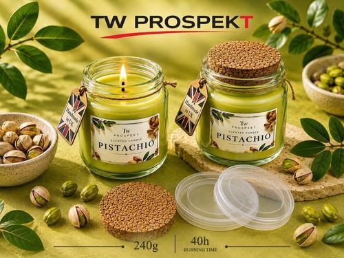 Pistachio scented candle jar - pistachio,