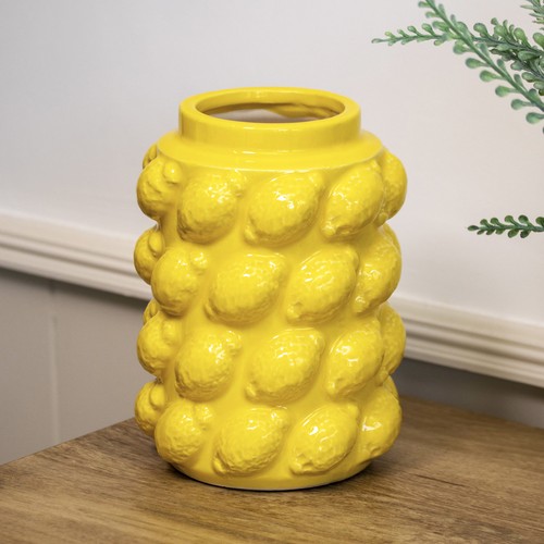Multi lemon vase 19cm - multi,