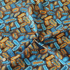 Superhero Polycotton Fabric Black & Orange 44” Quilting, Costume Craft Material