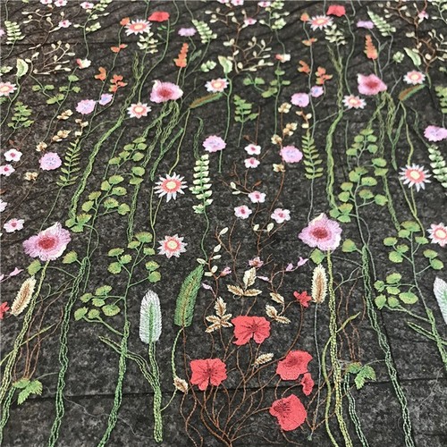 Flower embroidered mesh - flower,