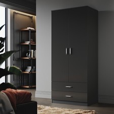 Bedroom Black 2 Door 2 Drawer