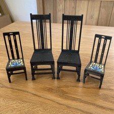 Dolls House Chairs Charles Rennie Mackintosh Design X4