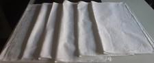 LOT OF 6 LARGE WHITE VINTAGE COTTON DAMASK TABLE NAPKINS - VARIOUS PATTERNS
