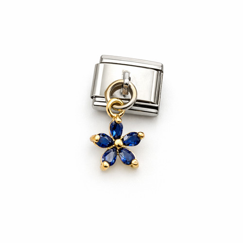 Blue flower dangle italian - dangle,