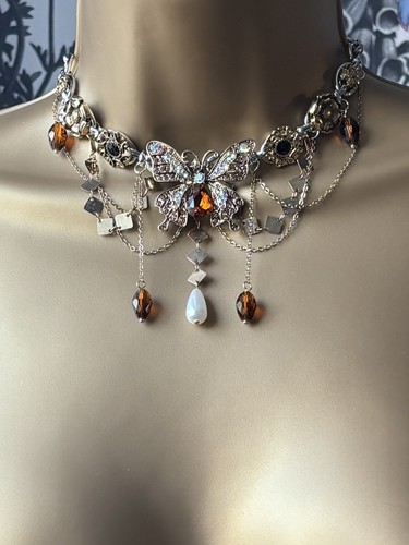 Vintage style butterfly - vintage, choker