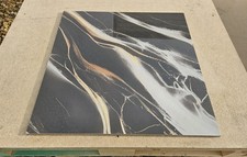 40 sqm Black & Gold Luxury Marble Effect Polished Porcelain Tiles 60x60cm