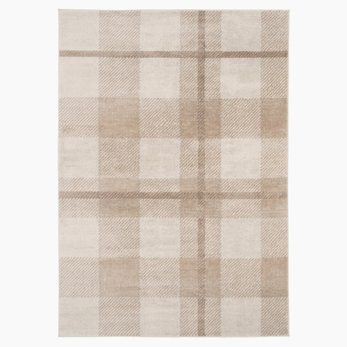 Neutral beige cream tartan - beige,