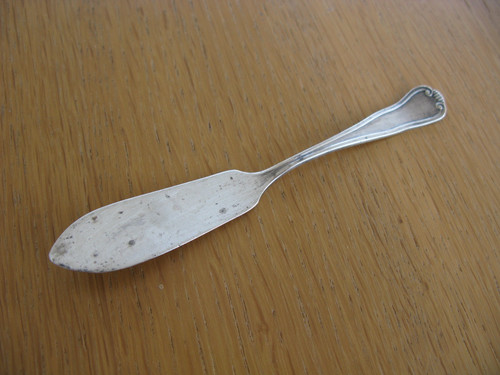 Antique sterling silver butter - antique,