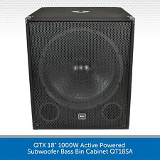 QTX 18" 1000W Active Powered Subwoofer Bass Bin Cabinet DJ Disco Club QT18SA