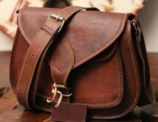 HANDMADE DESIGNER REAL LEATHER SATCHEL SADDLE BAG RETRO RUSTIC VINTAGE LEATHER