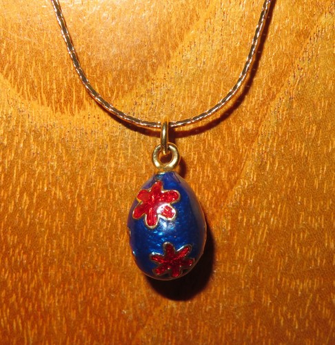 Unique blue enamel - unique, pendant