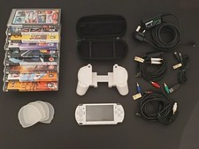 PSP-2003 Slim and Lite Ceramic White 9 Games Included, No Battery Perfect screen