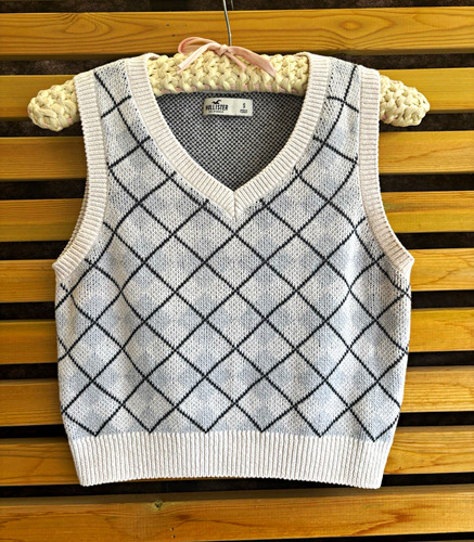 Hollister grey white argyle - hollister,