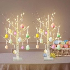 2Pcs White Tree with Lights