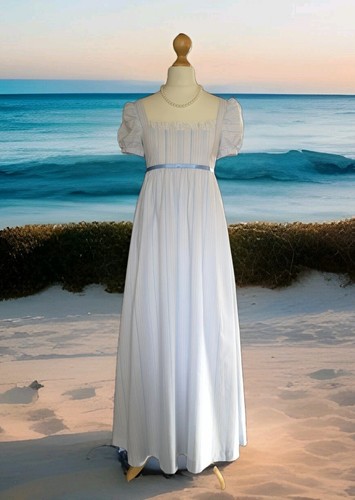 Blue regency style day dress - blue,