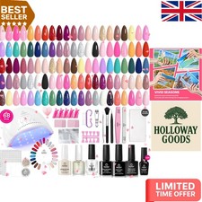 Beetles 68-Piece Gel Nail Polish Kit: 35 Colors & UV/LED Lamp for Home Spa