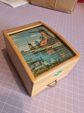 Antique Roll Top Accordion Trinket Cigarette Musical Box Japanese Or Chinese