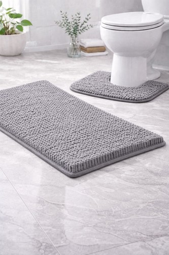 Piece chenille bath mat - bath,