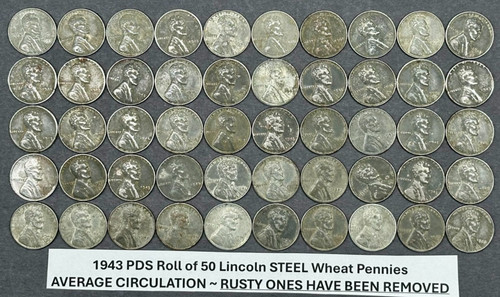 1943 steel lincoln wheat penny - lincoln,