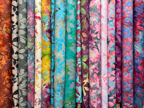 Batik fabric flower design - flower,