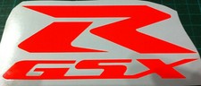 2 X  FLUORESCENT ORANGE   SUZUKI GSX-R   VINYL DECAL STICKERS  220mm x 90mm