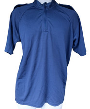 Self Wicking Police Shirt Short Sleeve Blue Breathable T-Shirt Security Duty Top