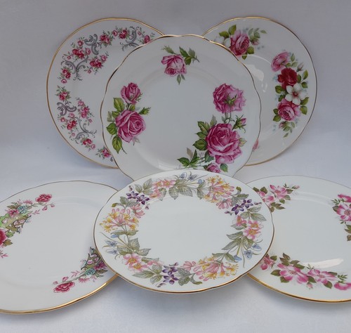 Six vintage mismatched china - vintage,