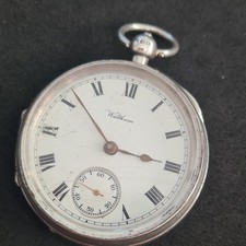 Antique Solid Silver Gents Waltham Mass Pocket Watch 1914 W/O Ref4254