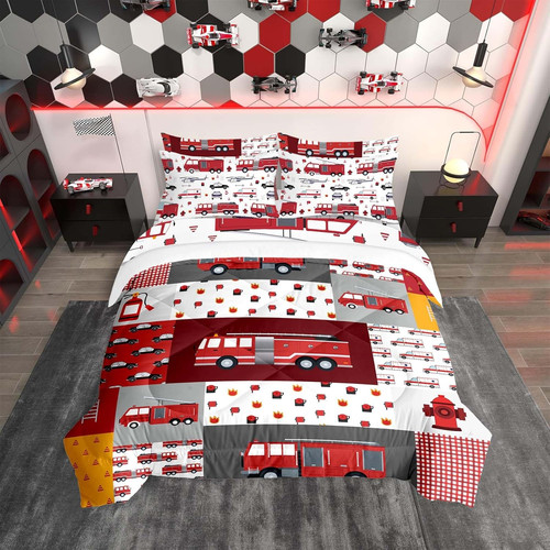 Twin fire truck piece - twin, 7-piece