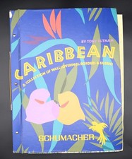 Vtg Carribean Wallpaper Sample Salesman Store Book Tony Putnam 80's Schumacher