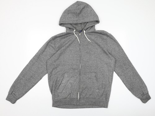 Mens grey cotton - grey, zip
