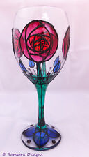 Art Nouveau Mackintosh Rose Wine Gin Beer Goblets Glasses Hippy Boho Gift Unique
