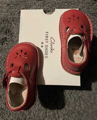 Clarks first shoes red leather - clarks,