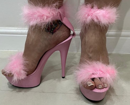 Pink sexy fluffy stiletto - pink,