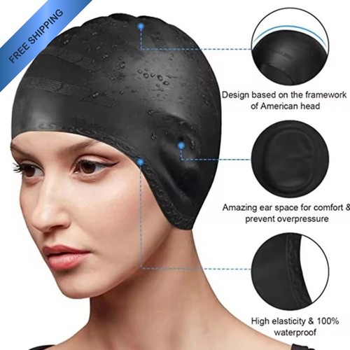 Silicone swimming cap with - silicone, ear