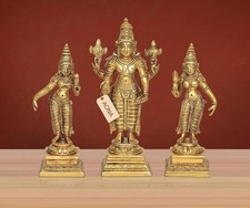 Hindu God Brass Vishnu BhuDevi