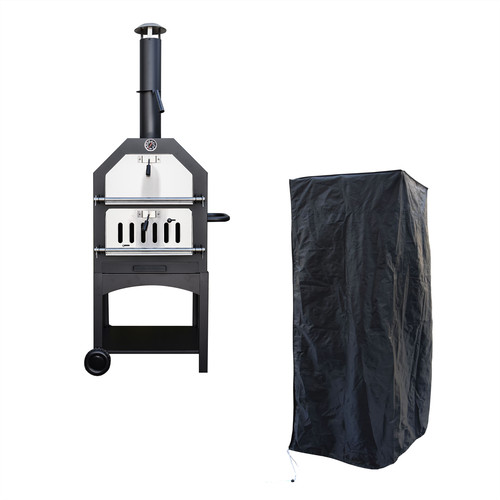 Outdoor pizza oven and cover - and,