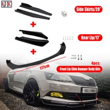29'' Side Skirt+Rear Lip+Front Bumper Spoiler Splitter For Skoda Octavia Fabia