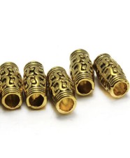 Beard  Beads Alloy Antique Gold colour X 5